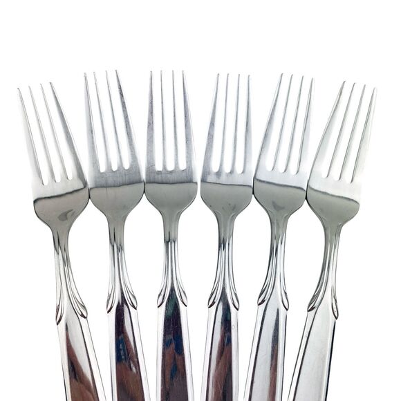 6 x Oneida Berkshire Dinner Forks Stainless 18/10 Glossy 8 1/8” Flatware Fork - Picture 2 of 11